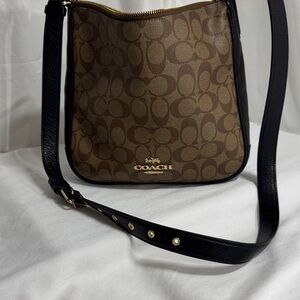 Coach Signature Brown and Black Shoulder Bag